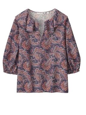 JW Anderson x Uniqlo paisley print ruffle neck blouse size L excellent condition